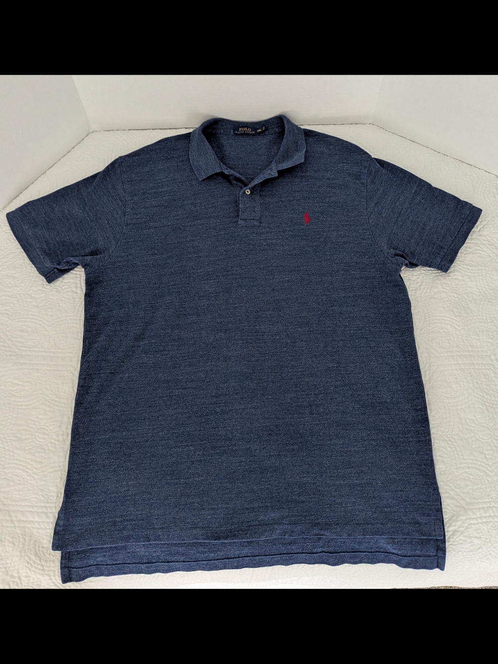 Ralph Lauren Men's Navy Heather Polo with Red Pony